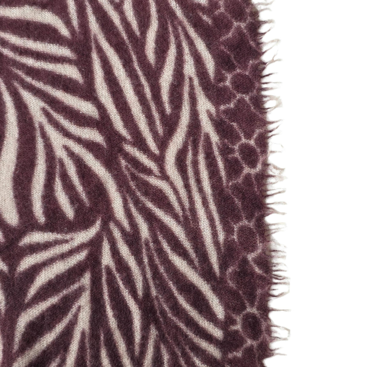 Kaschmirschal leafgarden - bordeaux-natural