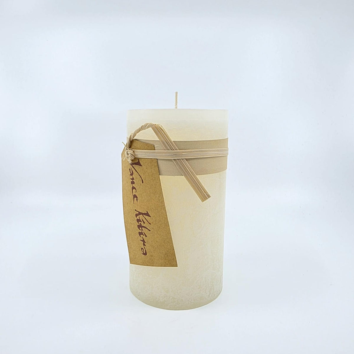 Timber-Stumpenkerzen - melon white - schadstofffrei - 8 x 15 cm