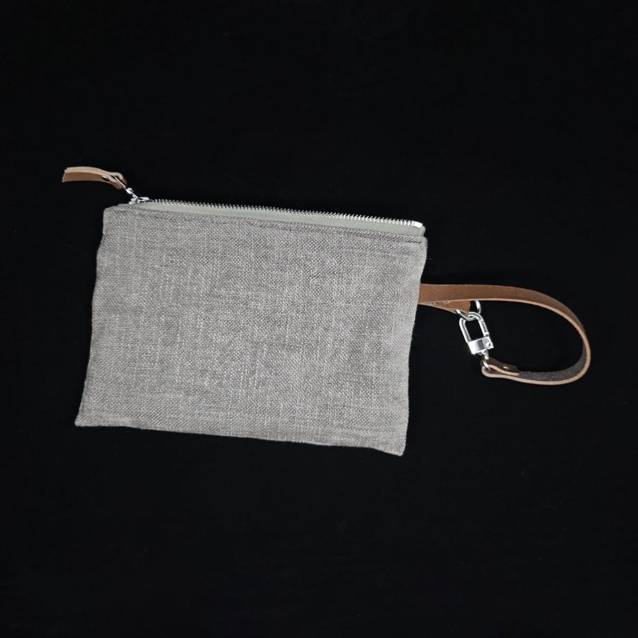 Clutch – Samt - aussen grau - innen petrol