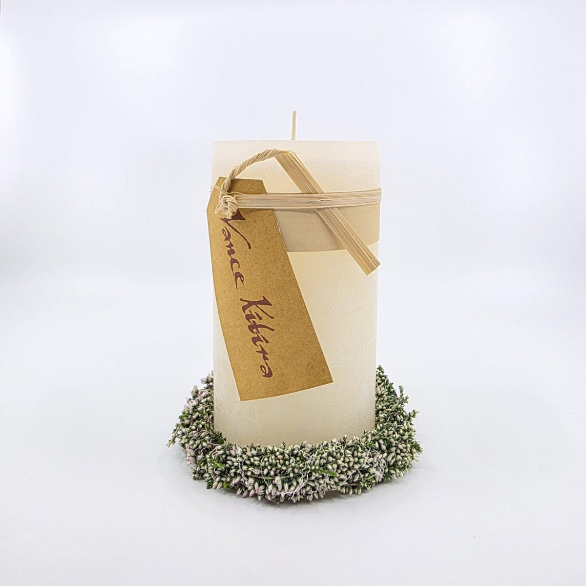 Timber-Stumpenkerzen - melon white - schadstofffrei - 8 x 15 cm