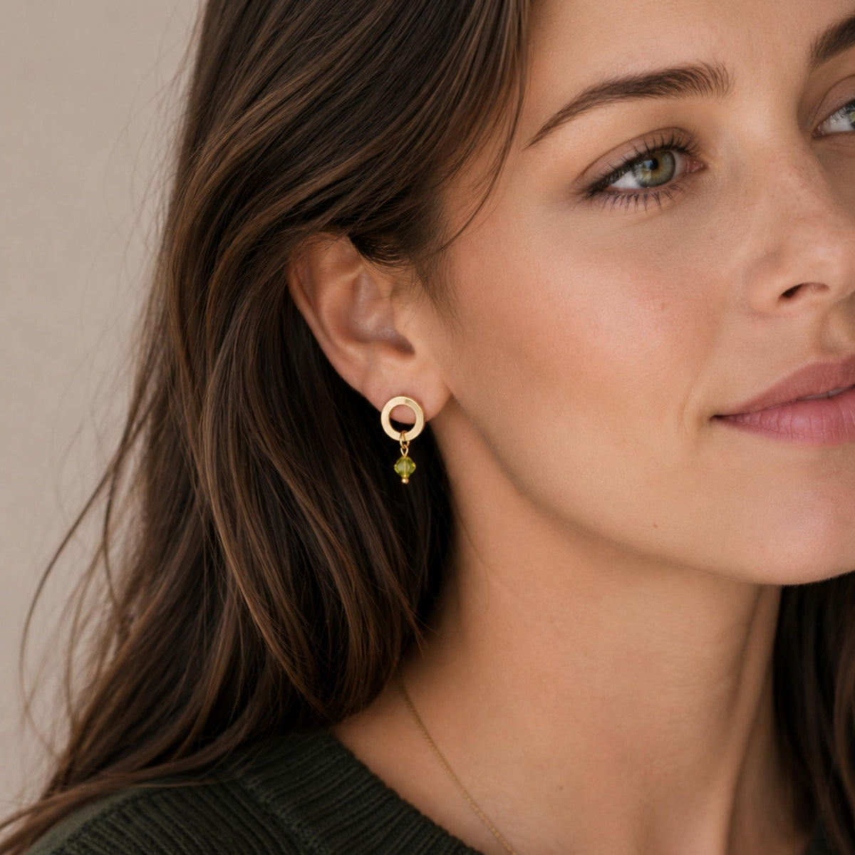 Carmen Ohrstecker -  Gold - Olive