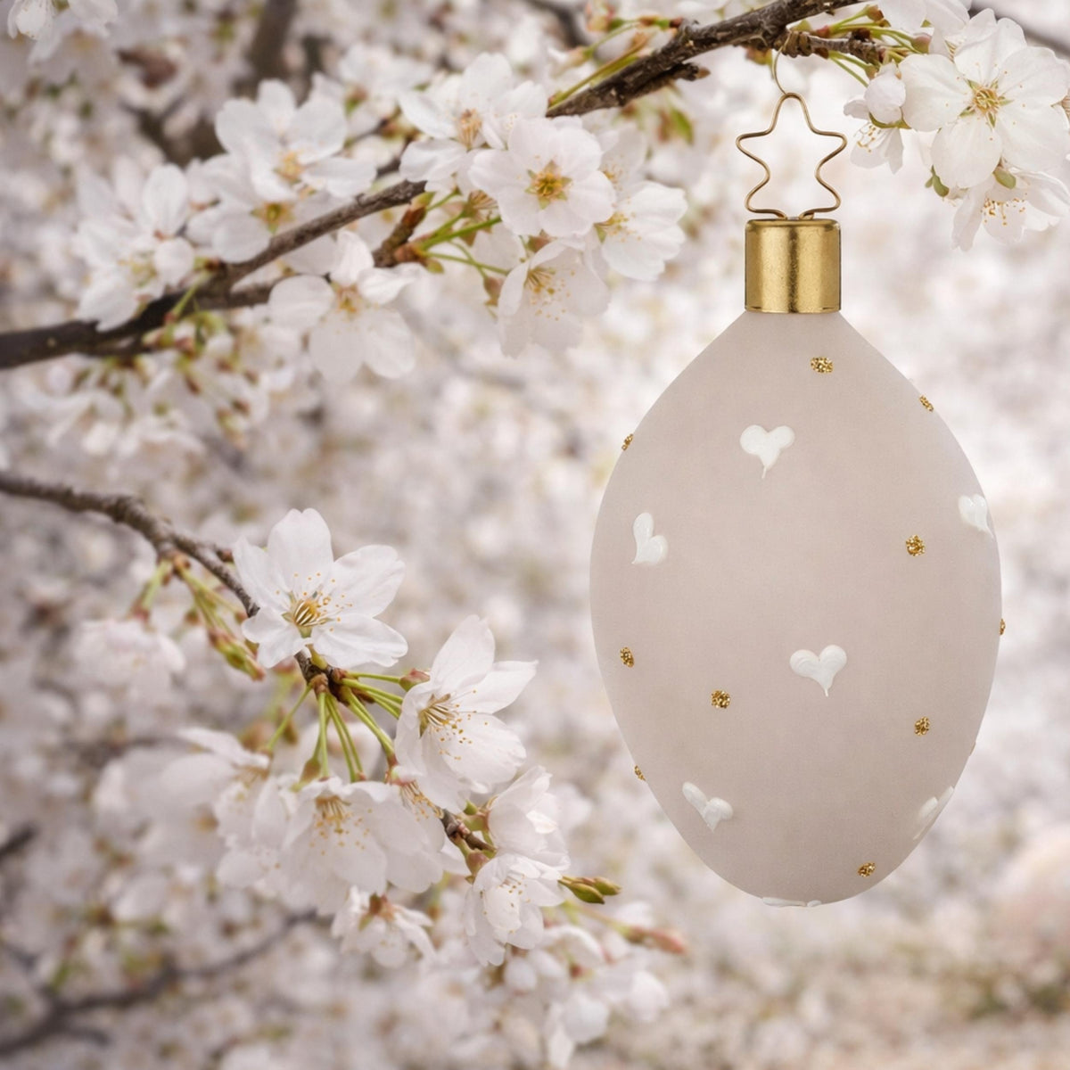 Glasornament Frühlingsliebe - creme