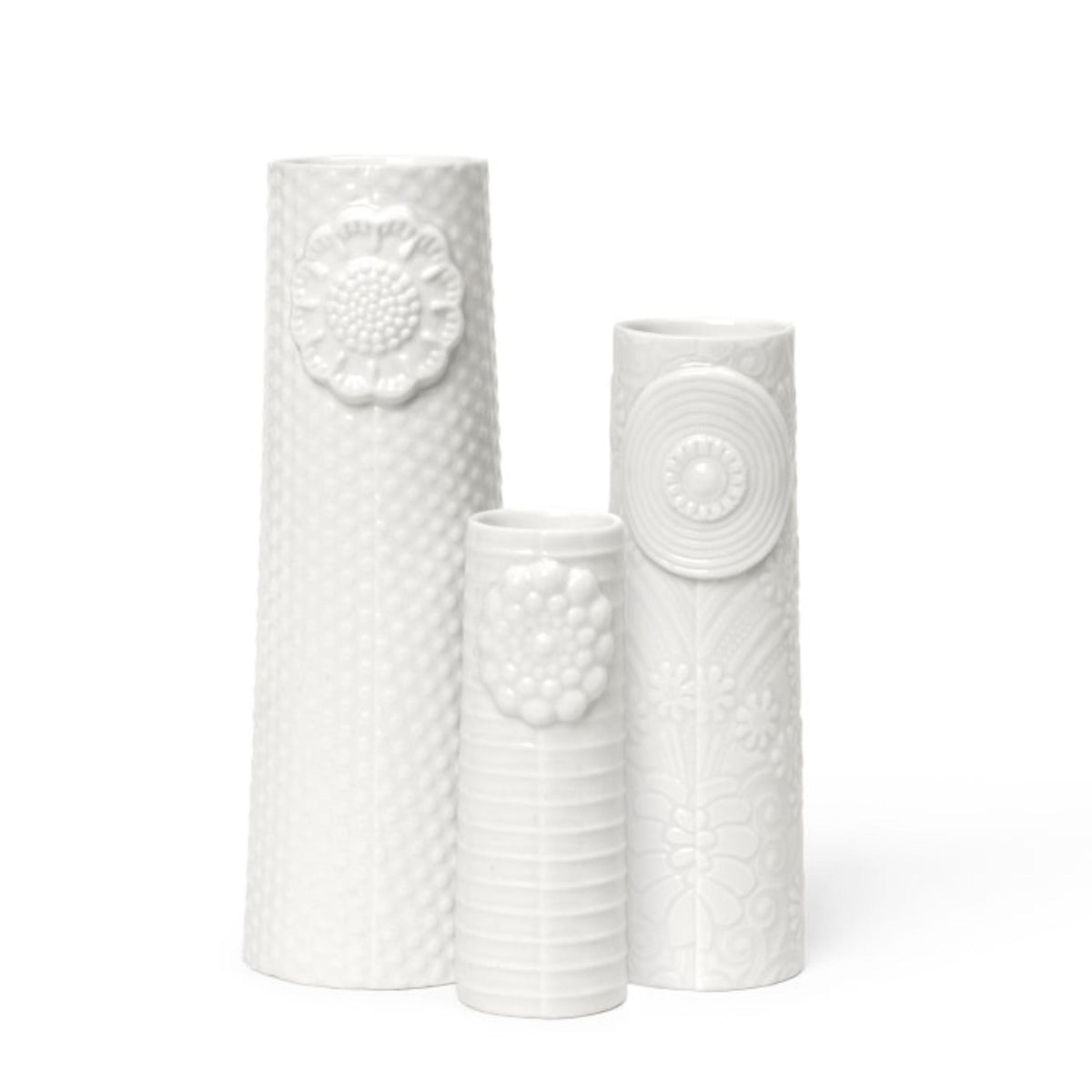 Vasen - 3-er-Set Pipanella Flock - white linen