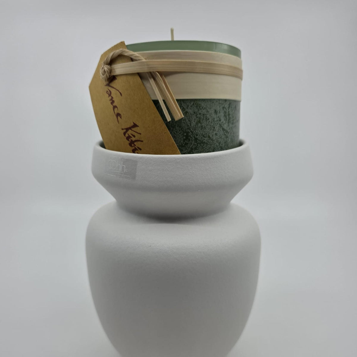Timber-Stumpenkerzen - turf green - schadstofffrei - 8 x 7.5cm