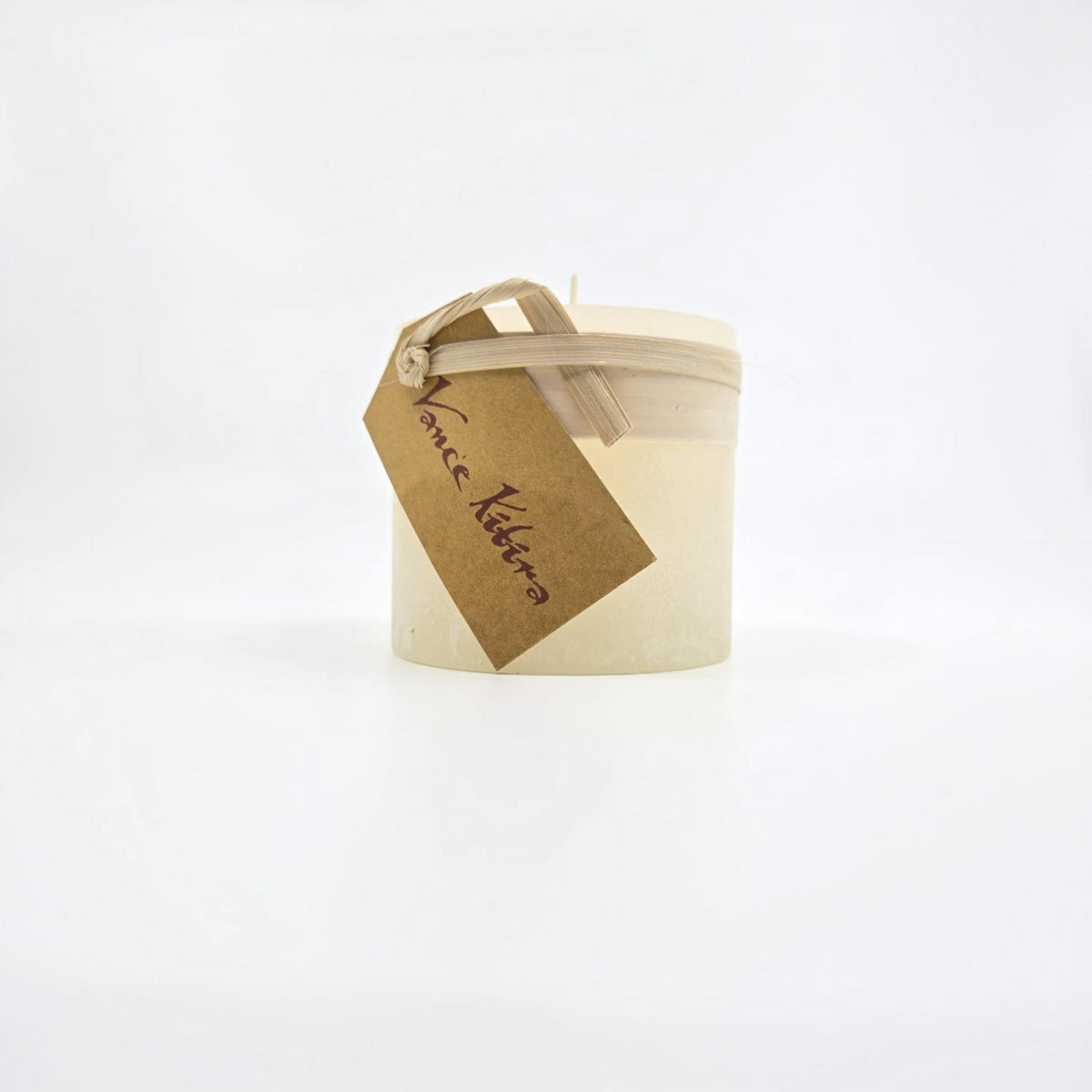 Timber-Stumpenkerzen - melon white - schadstofffrei - 8 x 7.5cm
