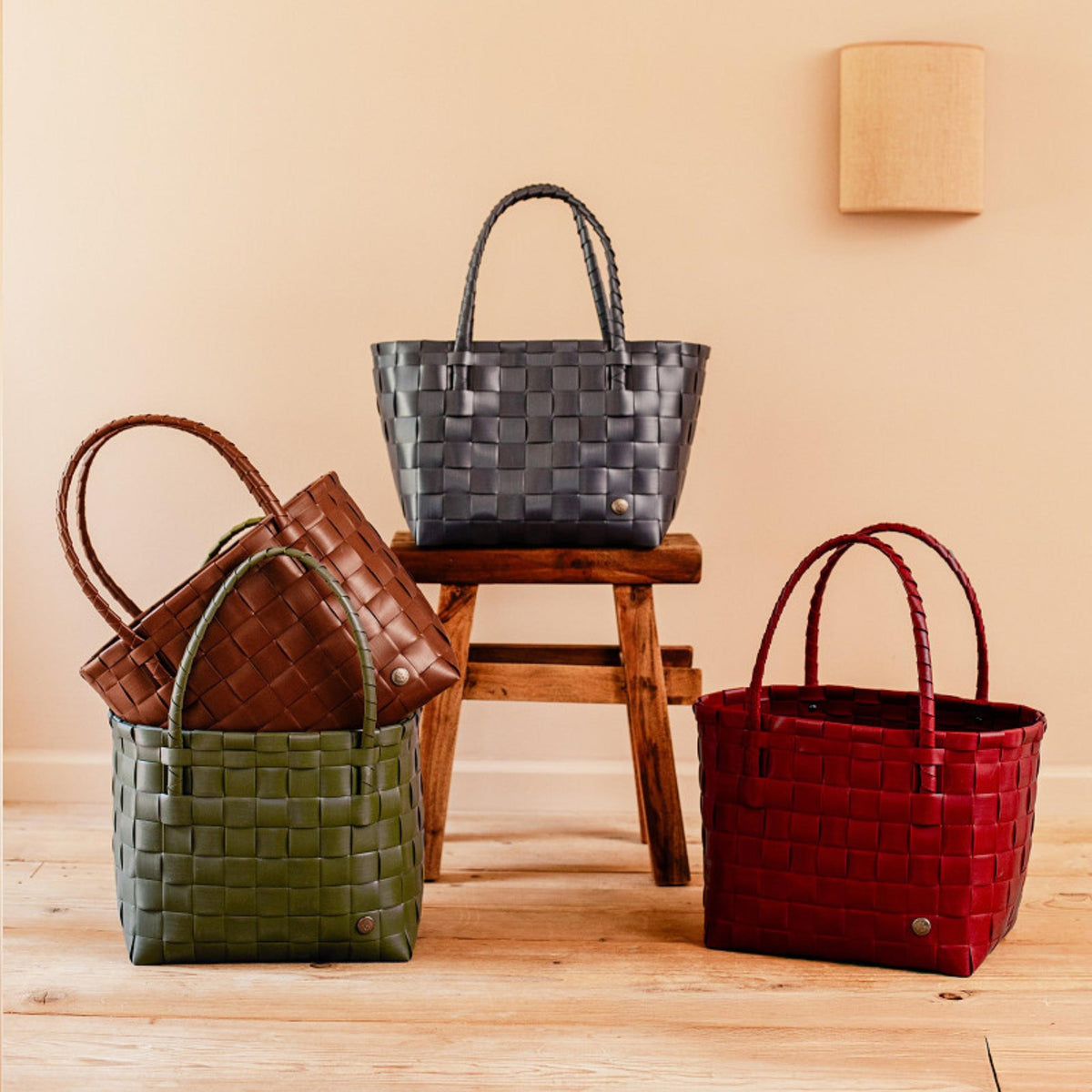 Shopper - Paris - fat strap size S - crimson red
