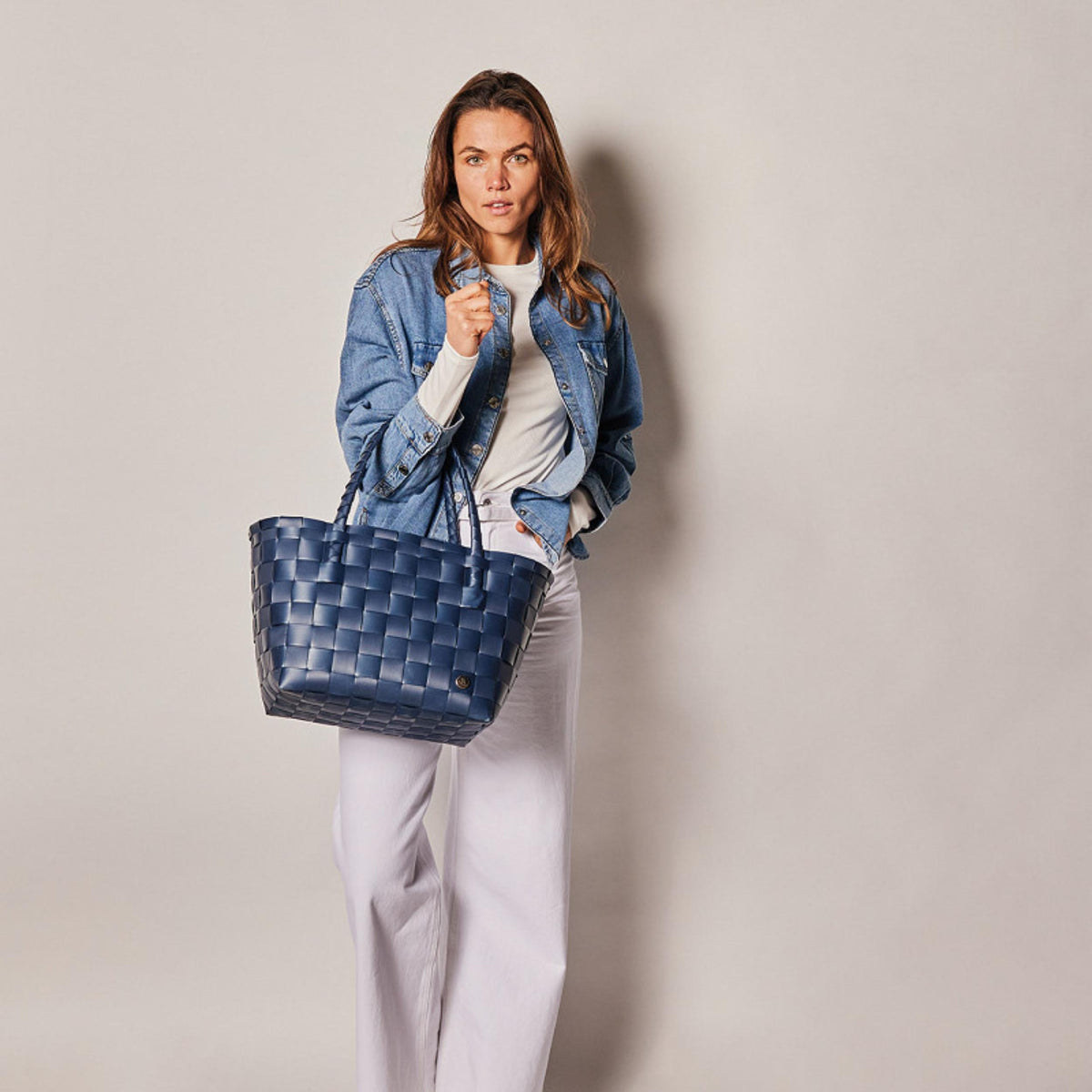 Shopper - Paris - fat strap size S - dark blue