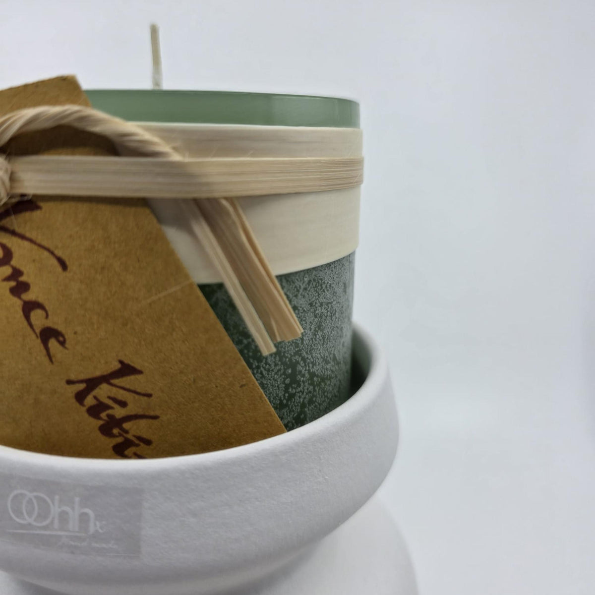 Timber-Stumpenkerzen - turf green - schadstofffrei - 8 x 7.5cm