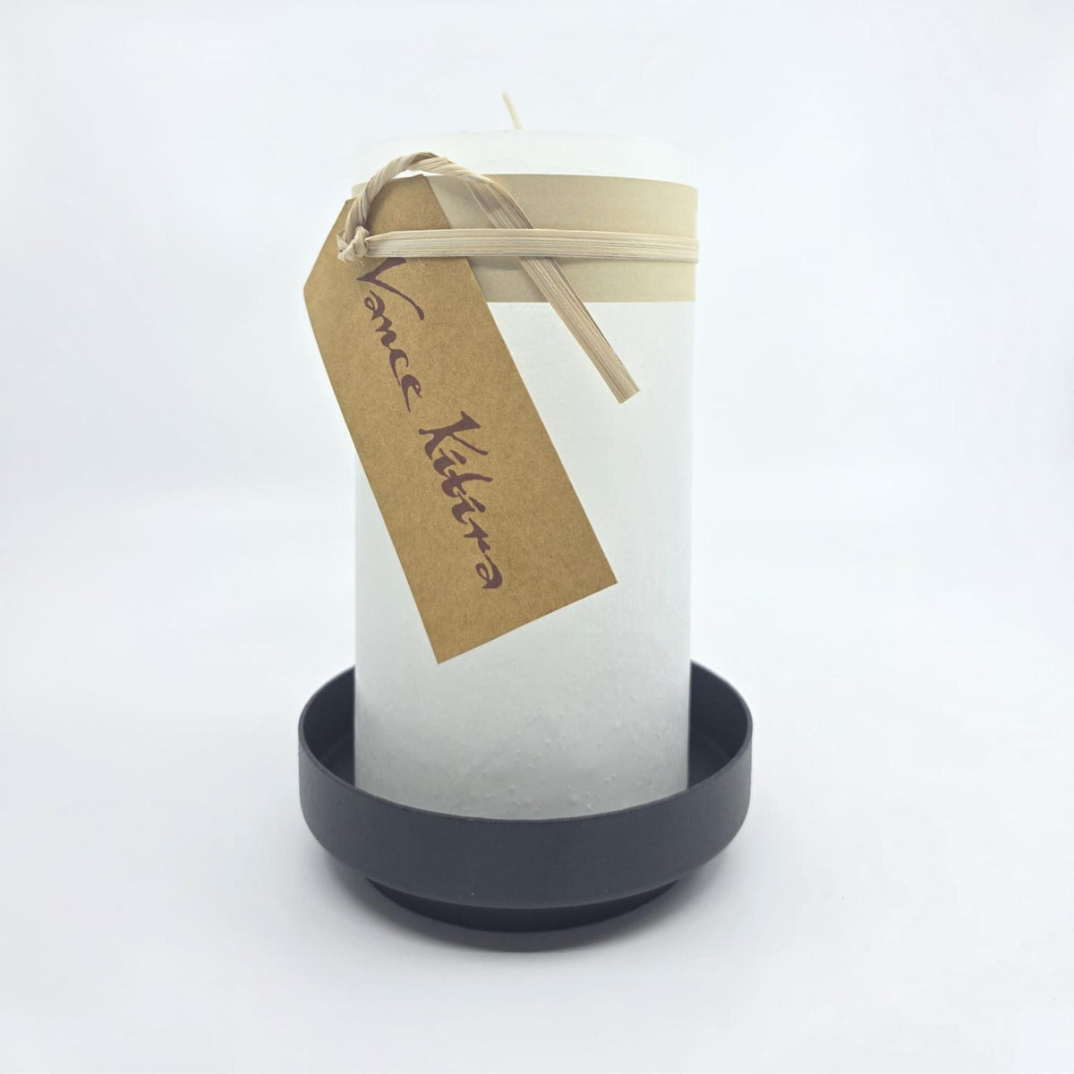 Timber-Stumpenkerzen - snow white - 8 x 15cm - schadstofffrei