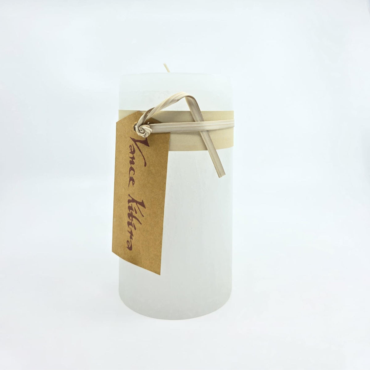 Timber-Stumpenkerzen - snow white - 8 x 15cm - schadstofffrei