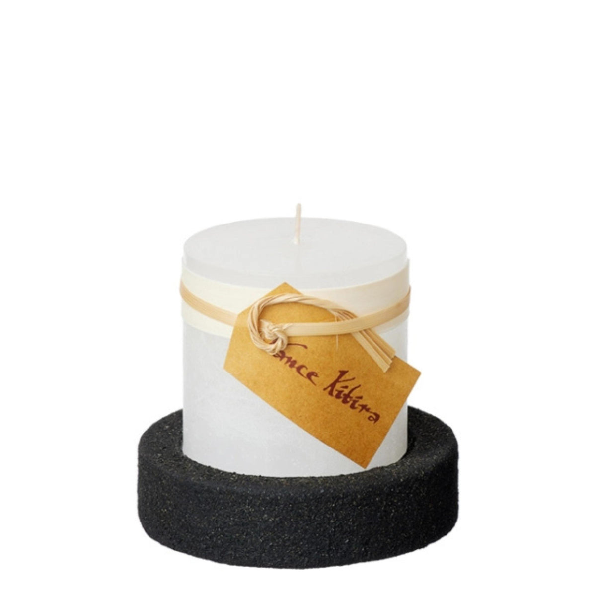 Timber-Stumpenkerzen - snow white - schadstofffrei - 8 x 7.5cm