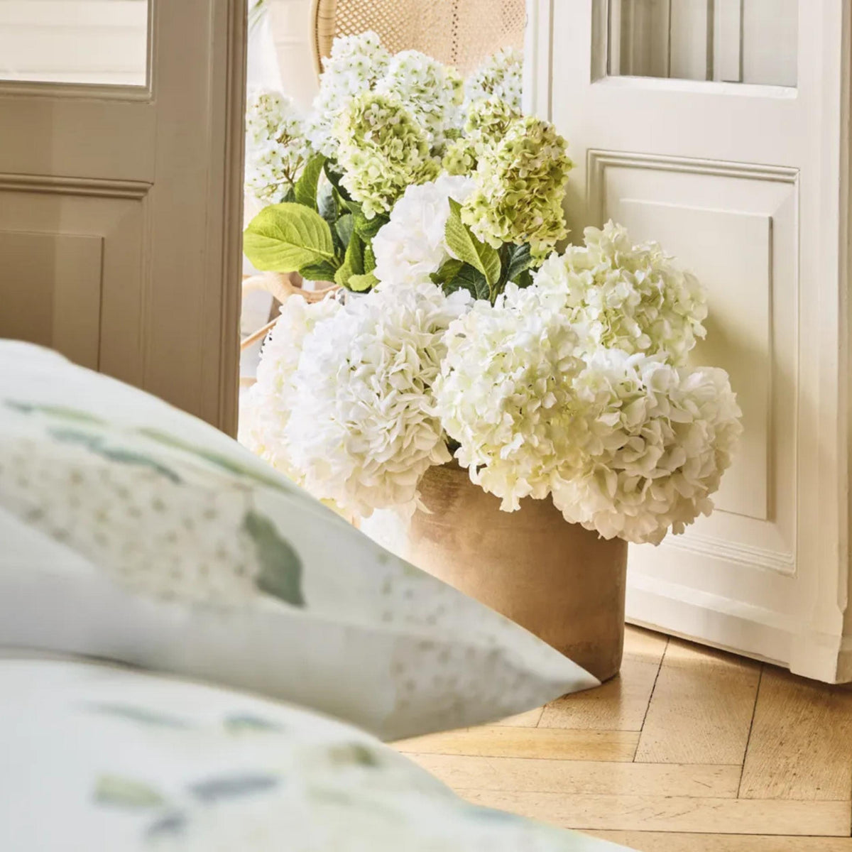 Satin Bettwäsche Hortensia - Weiss