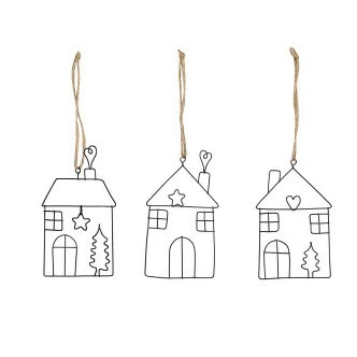 Haus-Aufhänger im 3er-Set