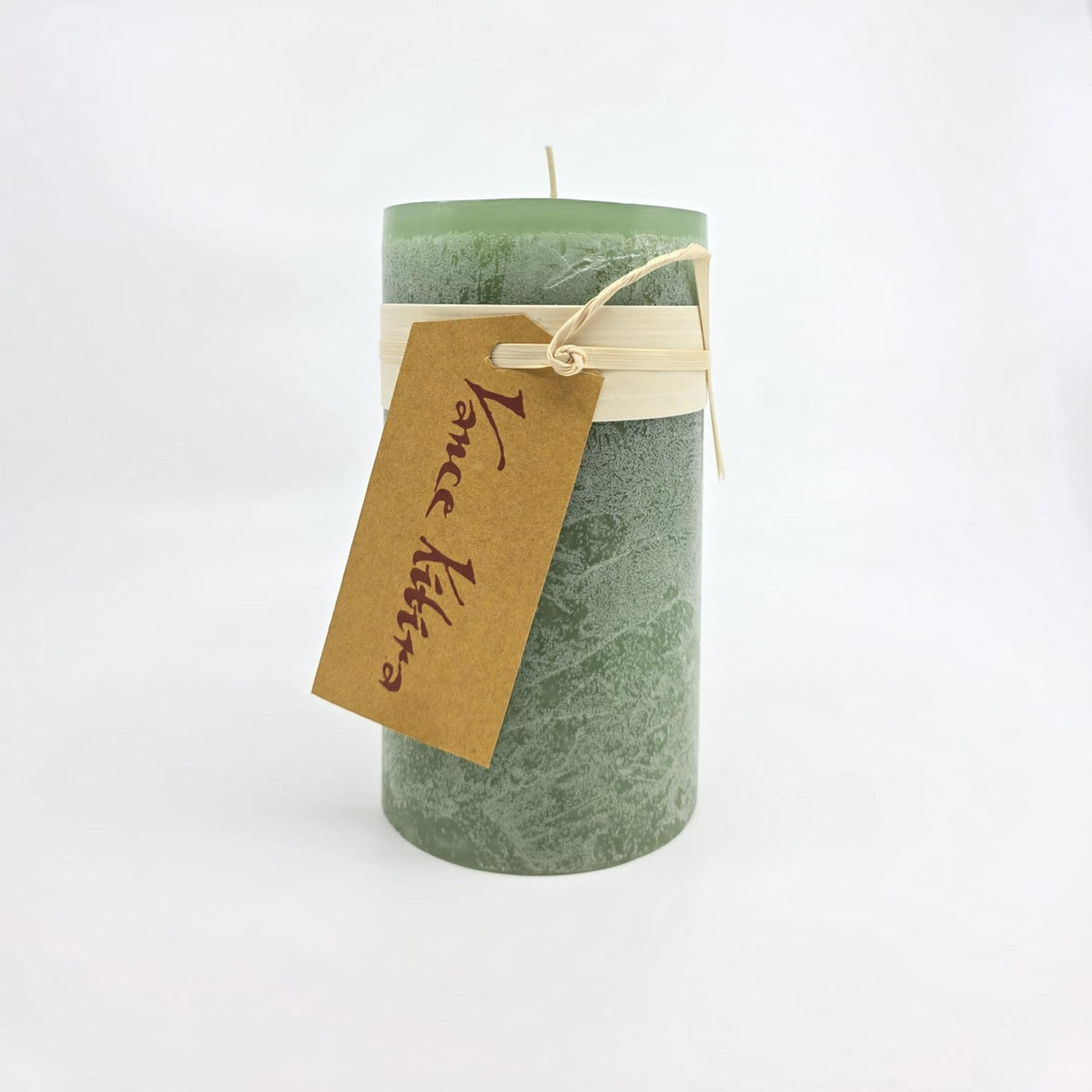 Timber-Stumpenkerzen - turf green - schadstofffrei - 8 x 15cm