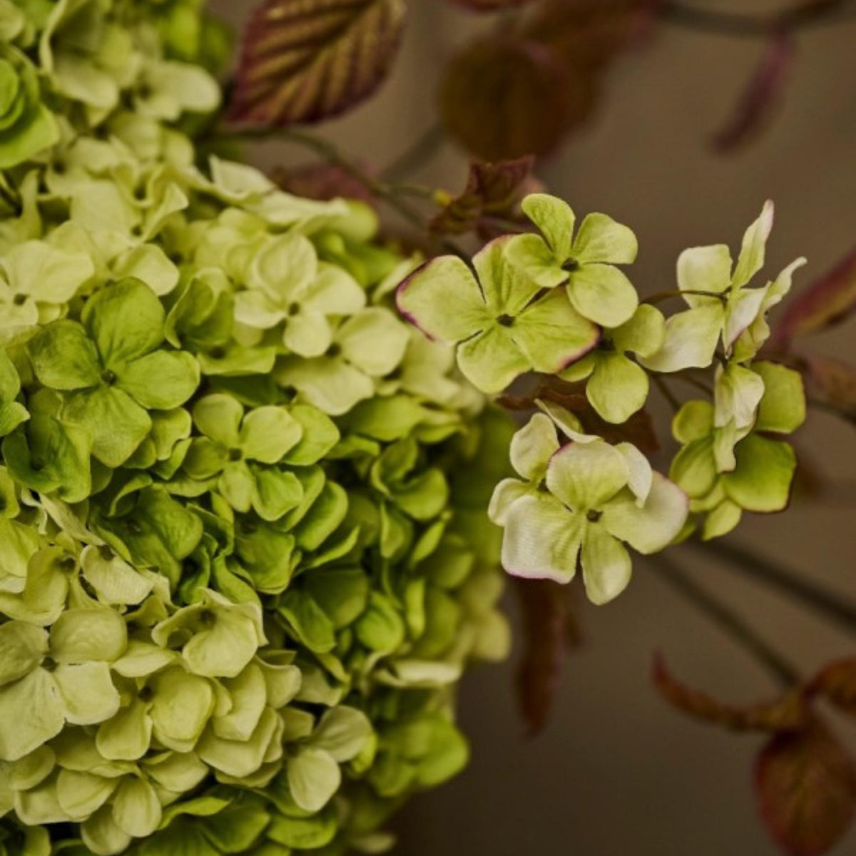 Kunstblume Hortensie - grün