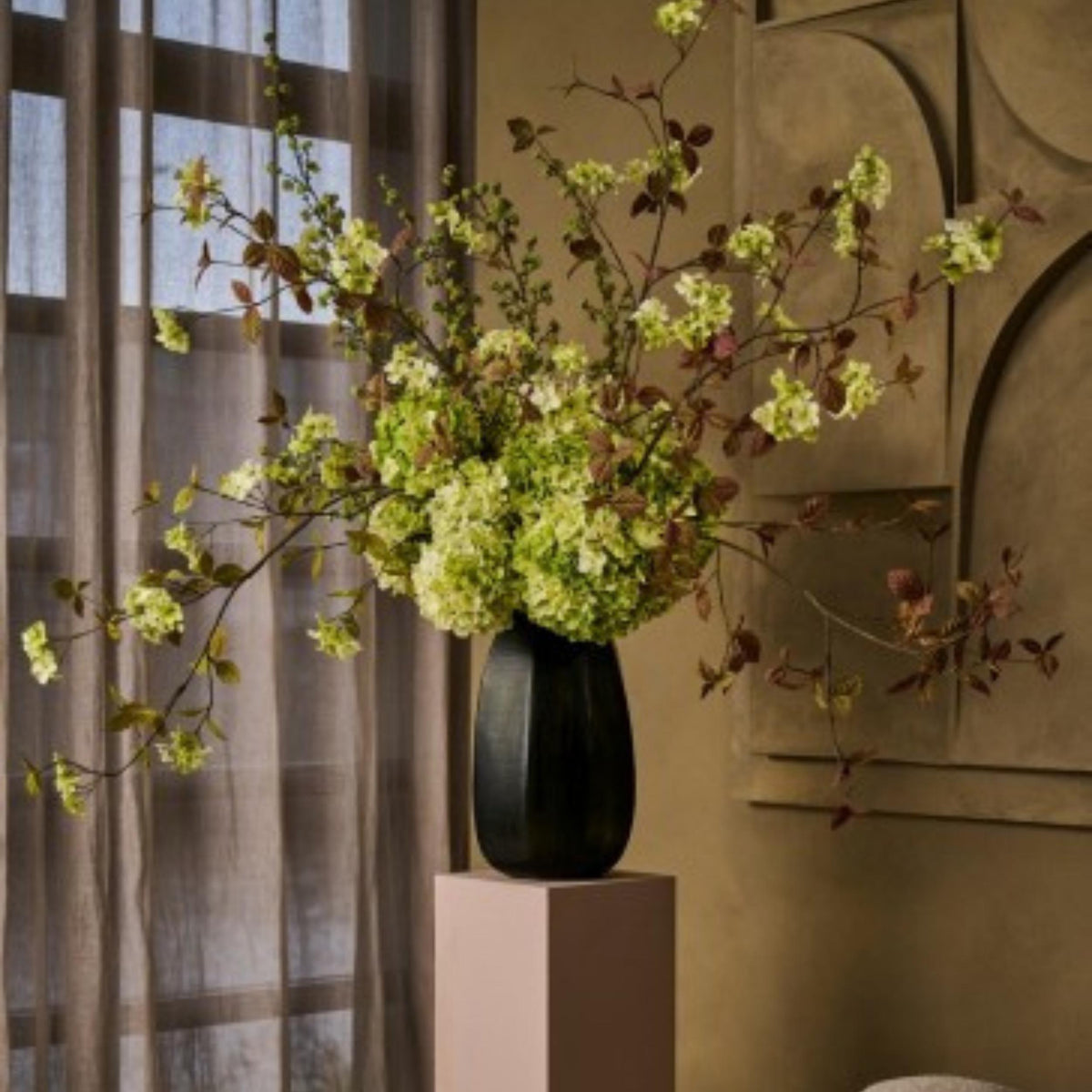 Kunstblume Hortensie - grün