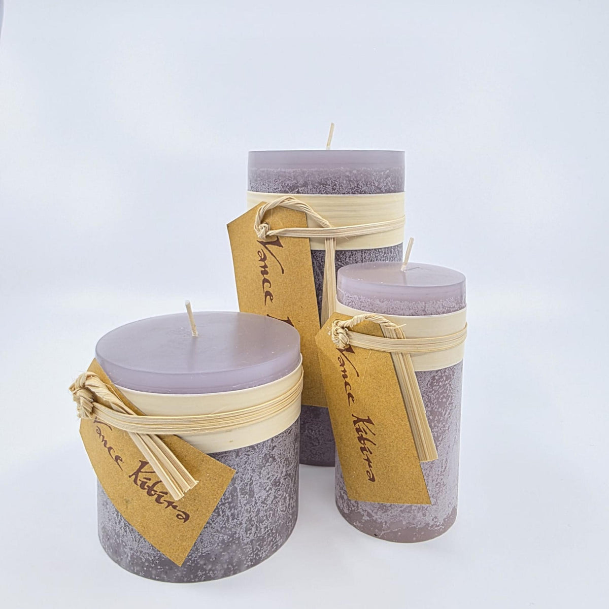 Timber- Kerzen - mauve taupe - schadstofffrei - 5 x 10cm