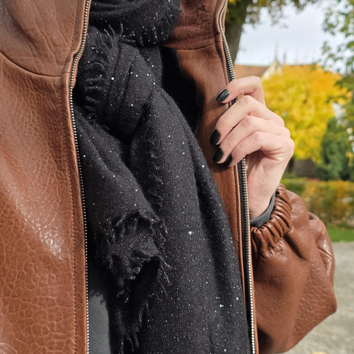 Kaschmirschal Galactic Stars - black