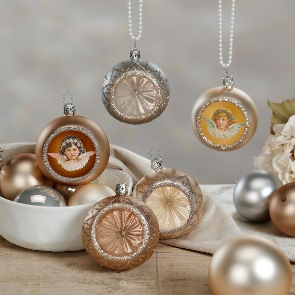 Christbaumkugel Besinnlicher Glanz - perlgrau matt