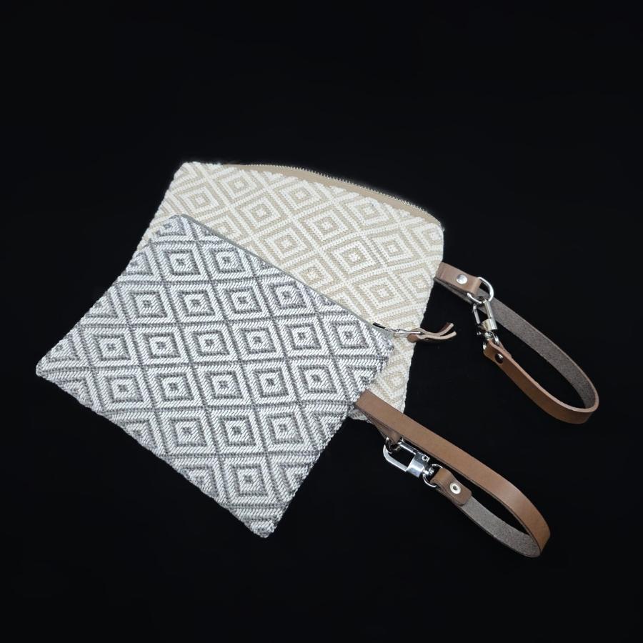 Clutch – außen grau-weiss, innen nachtblau