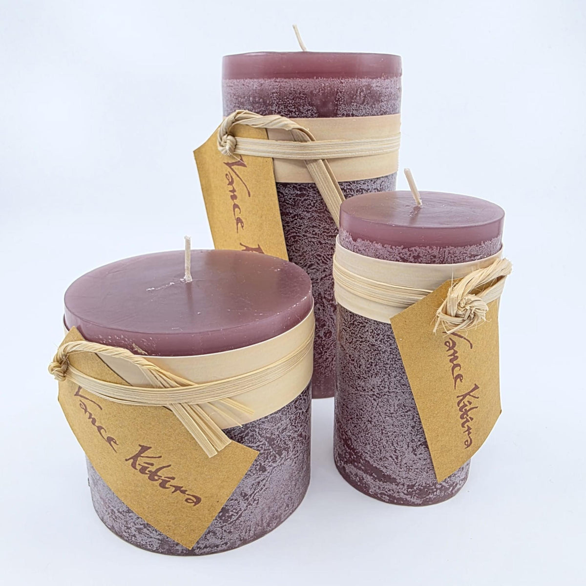Timber-Stumpenkerzen - rose taupe - schadstofffrei - 8 x 15 cm