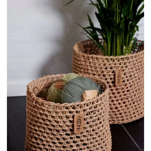 Geflochtener Papierkorb - natur - klein