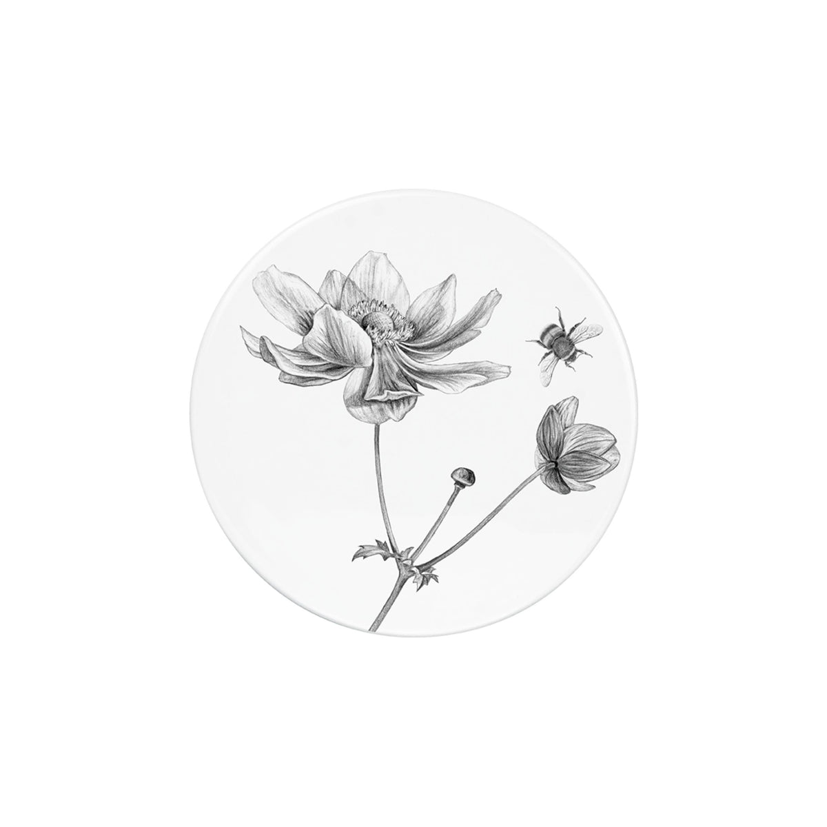 Deckel/Untersetzer - Anemone mit Hummel