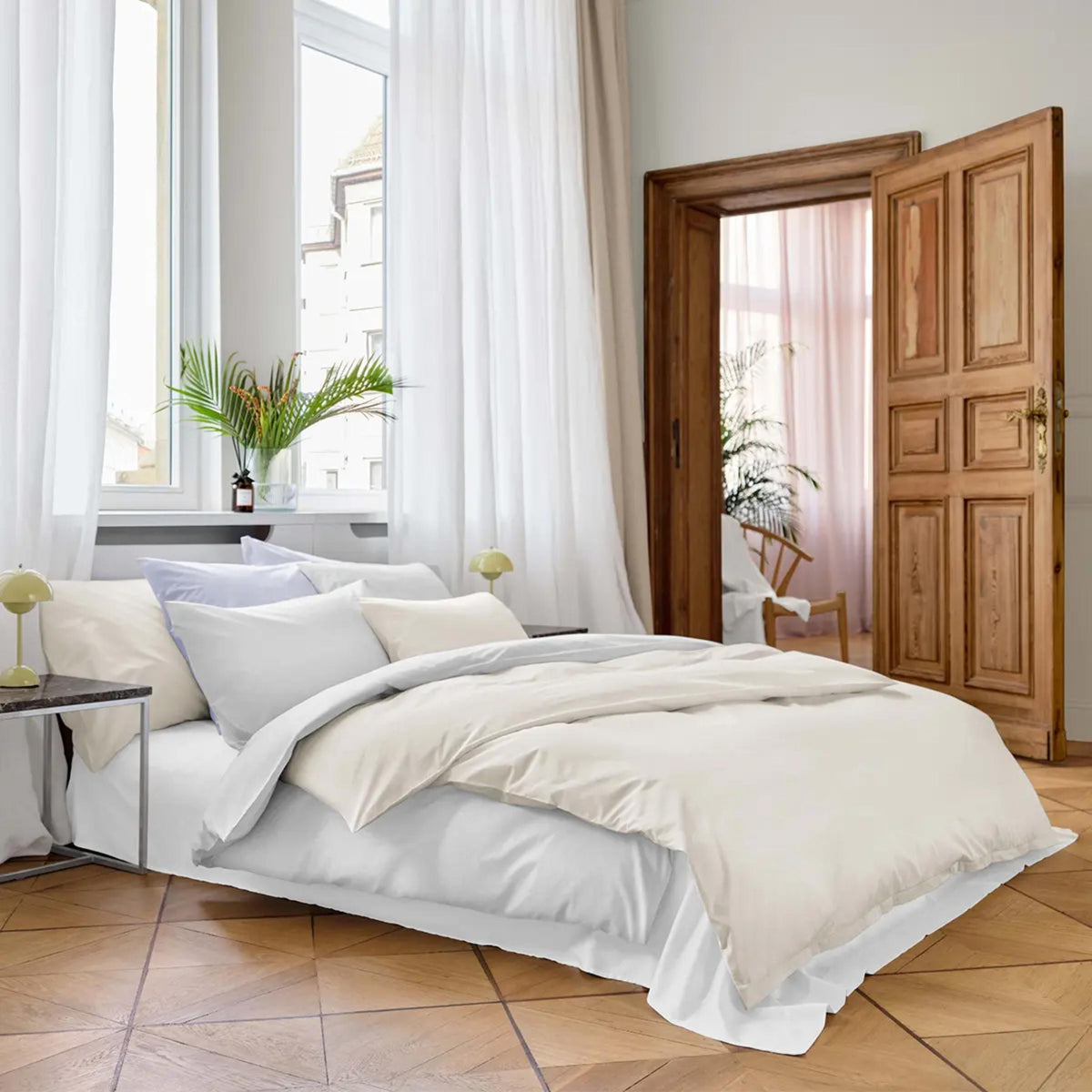 Popeline Bettwäsche SAMOS - beige